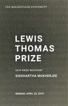Lewis Thomas Prize, 2019 by The Rockefeller University