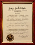 New York State Office of Alcohol and Substance Abuse Service Proclamation by Library Staff
