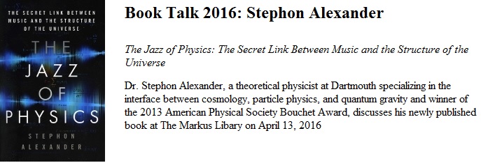 Book Talk 2016: Stephon Alexander