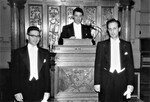 Dr. E.G.D. Cohen during the Ph.D. ceremony by Unknown