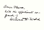 Inscription by William H. Welch