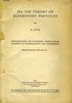 On the Theory of Elementary Particles by A. Pais