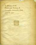 A History of the Philolexian Soceity of Columbia University from 1802-1902 by Ernest A. Cardozo