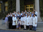 Paul Greengard with Members of His Laboratory by The Rockefeller University