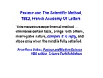 Pasteur and the Scientific Method