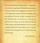 Letter from John D. Rockefeller, Jr., to Dr. Herbert S. Gasser by The Rockefeller University