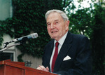 David Rockefeller at the Peggy Rockefeller Plaza dedication ceremony by Unknown