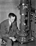 Ernest Fullam at the Electron Microscope